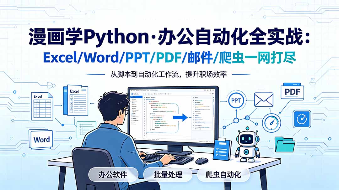 漫画学Python·办公自动化全实战：Excel/Word/PPT/PDF/邮件/爬虫一网打尽-聊项目