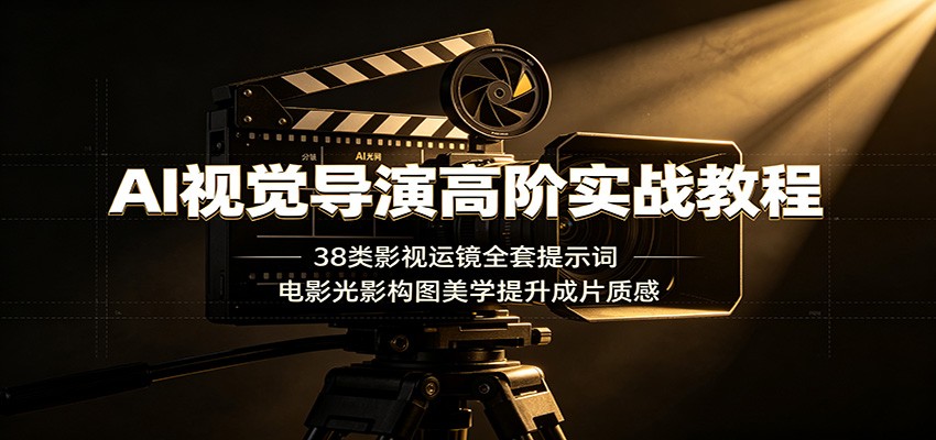 AI视觉导演高阶实战教程：38类影视运镜全套提示词，电影光影构图美学提升成片质感-聊项目