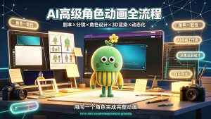 AI高级角色动画全流程：剧本×分镜×角色设计×3D渲染×动态化，从概念到成片一站式教学-聊项目