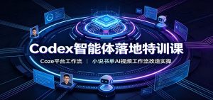 Codex智能体落地特训课：Coze平台工作流，小说书单AI视频工作流改造实操-聊项目