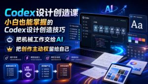 Codex设计创造课，小白也能掌握的Codex设计创造技巧，把机械工作交给AI，把创作主动权留给自己-聊项目