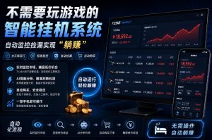 不用玩游戏的游戏搬砖项目，无需自己挂G，无需购买任何额外设备，所有数据支持任何形式验证【揭秘】-聊项目