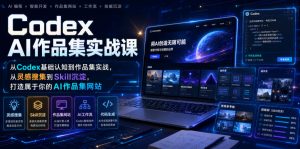 Codex AI作品集实战课，从Codex基础认知到作品集实战，从灵感搜集到Skill沉淀，打造属于你的AI作品集网站-聊项目