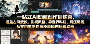一站式AI动画创作训练营，涵盖古风武侠、影视风格、异世界科幻、解压场景，从零自主制作高质量原创短篇动画(更新)-聊项目
