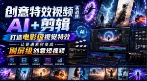 创意特效视频实战课，AI+剪辑打造电影级视觉特效，让普通素材变成刷屏级创意短视频-聊项目