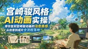 宫崎骏风格AI动画实操，带你复刻宫崎骏动画的治愈质感，从创意到成片全流程落地-聊项目