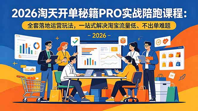 2026淘天开单秘籍PRO实战陪跑课程-更新：全套落地运营玩法，一站式解决淘宝流量低、不出单难题-聊项目