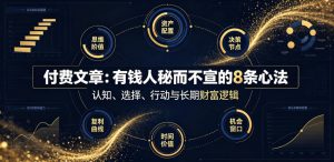 付费文章：有钱人秘而不宣的8条心法-聊项目