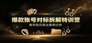 爆款账号对标拆解特训营：首饰类目商业案例分析，配套完整资料内容-聊项目