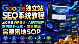 Google独立站SEO系统教程，从0搭建WP站点・AI内容量产・站内站外优化・流量变现完整落地SOP(2026年7月)-聊项目