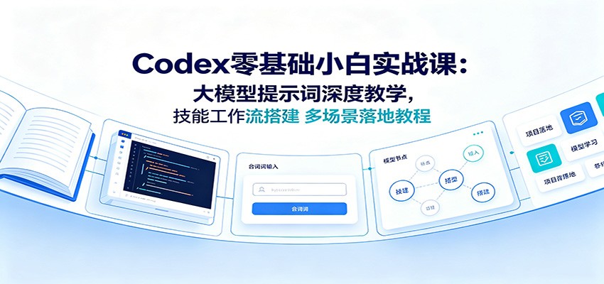 Codex零基础小白实战课：大模型提示词深度教学，技能工作流搭建多场景落地教程-聊项目