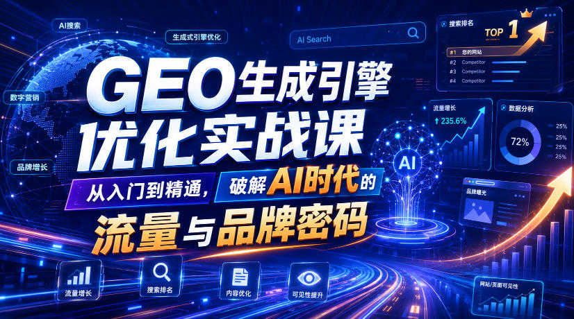 GEO生成引擎优化实战课，从入门到精通，破解AI时代的流量与品牌密码-聊项目