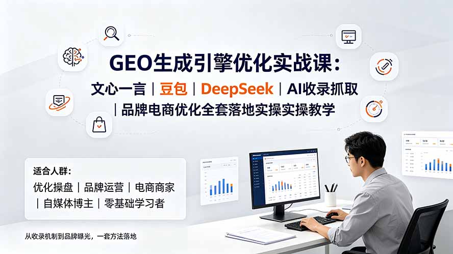 GEO生成引擎优化实战课：文心一言｜豆包｜DeepSeek｜AI收录抓取｜品牌电商优化全套落地实操教学-聊项目