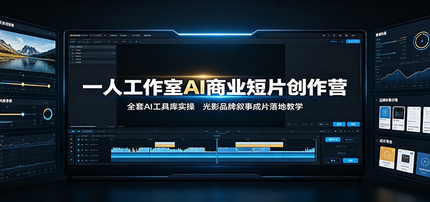 一人工作室AI商业短片创作营：全套AI工具库实操，光影品牌叙事成片落地教学-聊项目