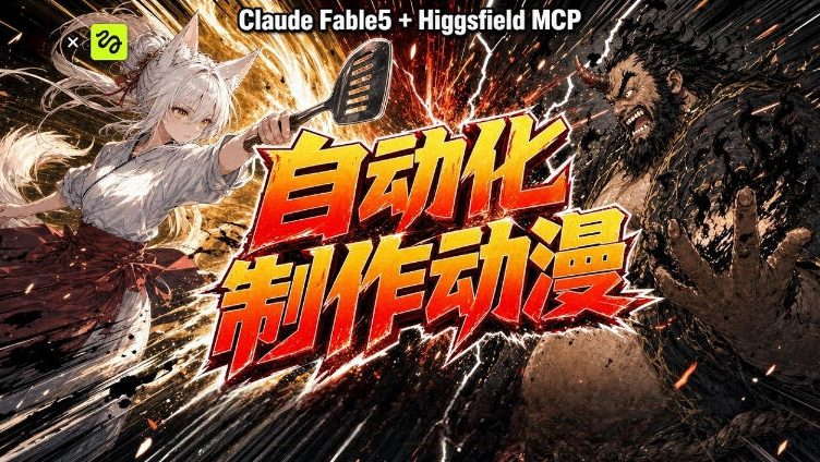 AI自动化动漫制作！Claude Fable 5接入Higgsfield MCP，直接生成完整创意内容-聊项目