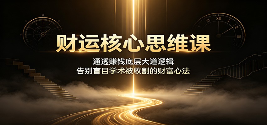 财运核心思维课：通透赚钱底层大道逻辑，告别盲目学术被收割的财富心法-聊项目