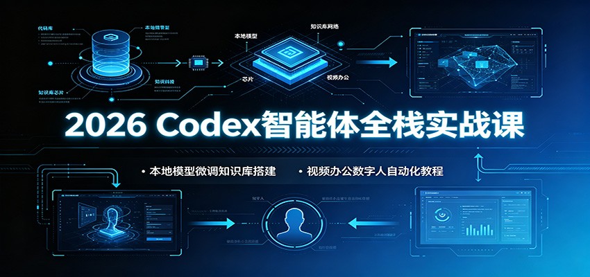2026 Codex智能体全栈实战课：本地模型微调知识库搭建，视频办公数字人自动化教程-聊项目