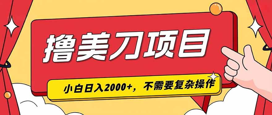 撸美刀，单日收入2000+，小白可做-聊项目