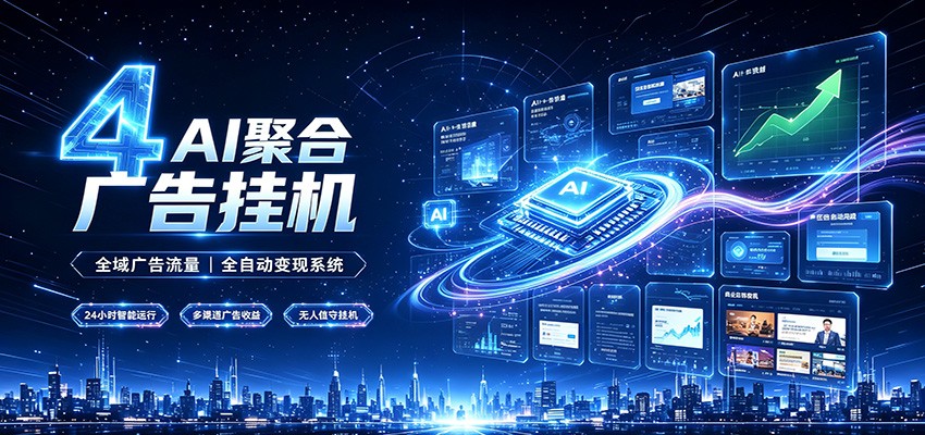 全域广告流量聚合，AI无人挂机稳赚佣金，打造长期稳定被动收入副业-聊项目
