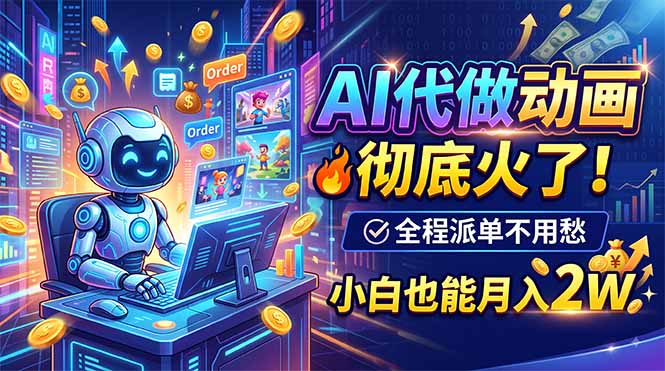 AI代做动画，彻底火了！全程派单不用愁，小白也能月入2W-聊项目