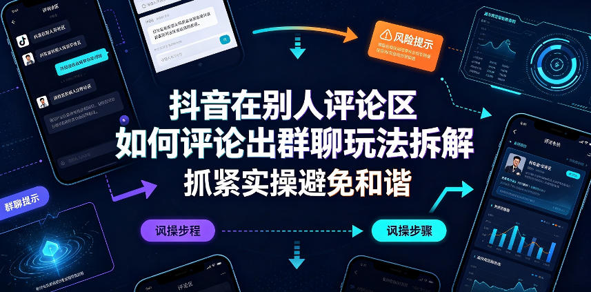 抖音在别人评论区如何评论出群聊玩法拆解，抓紧实操避免和谐-聊项目