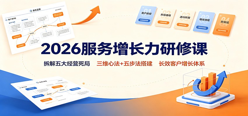2026服务增长力研修课：拆解五大经营死局，三维心法+五步法搭建长效客户增长体系-聊项目