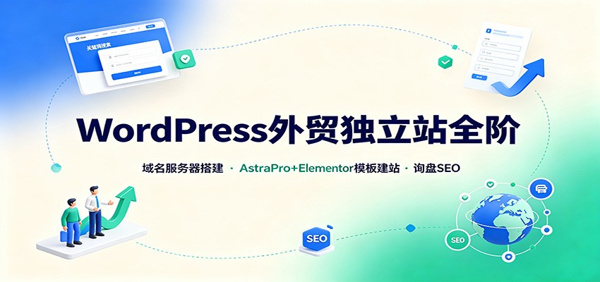 WordPress外贸独立站全阶：域名服务器搭建，AstraPro+Elementor模板建站与询盘询盘SEO-聊项目