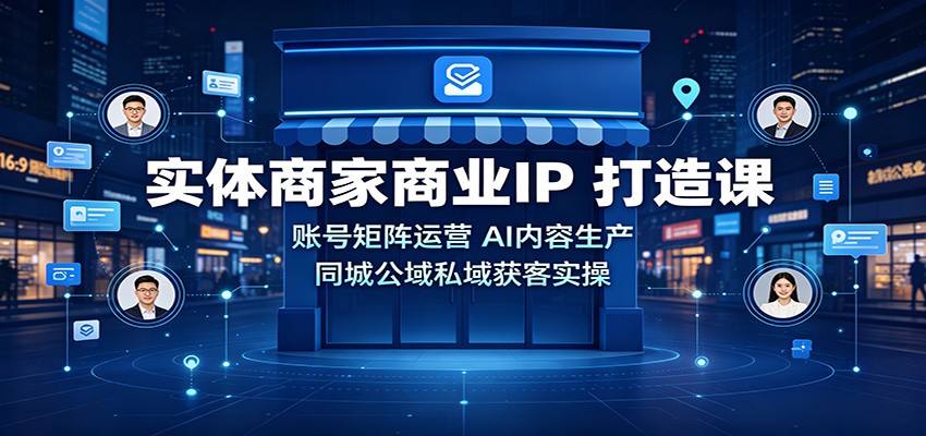 实体商家商业IP打造课：账号矩阵运营，AI内容生产，同城公域私域获客实操-聊项目