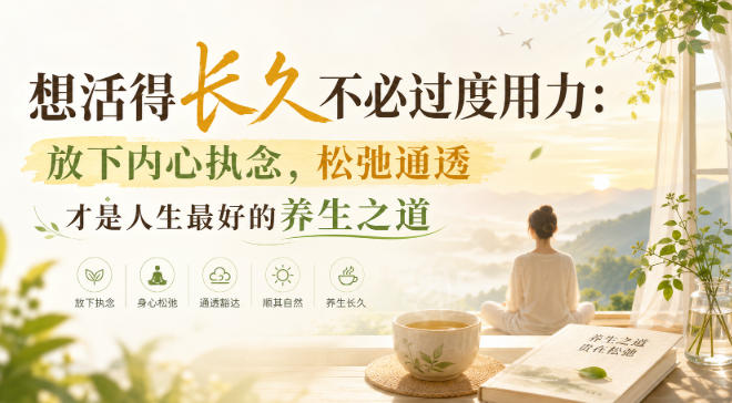 付费文章：想活得长久不必过度用力：放下内心执念，松弛通透才是人生最好的养生之道-聊项目