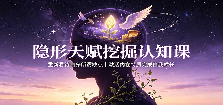 隐形天赋挖掘认知课：重新看待自身所谓缺点，激活内在特质完成自我成长-聊项目
