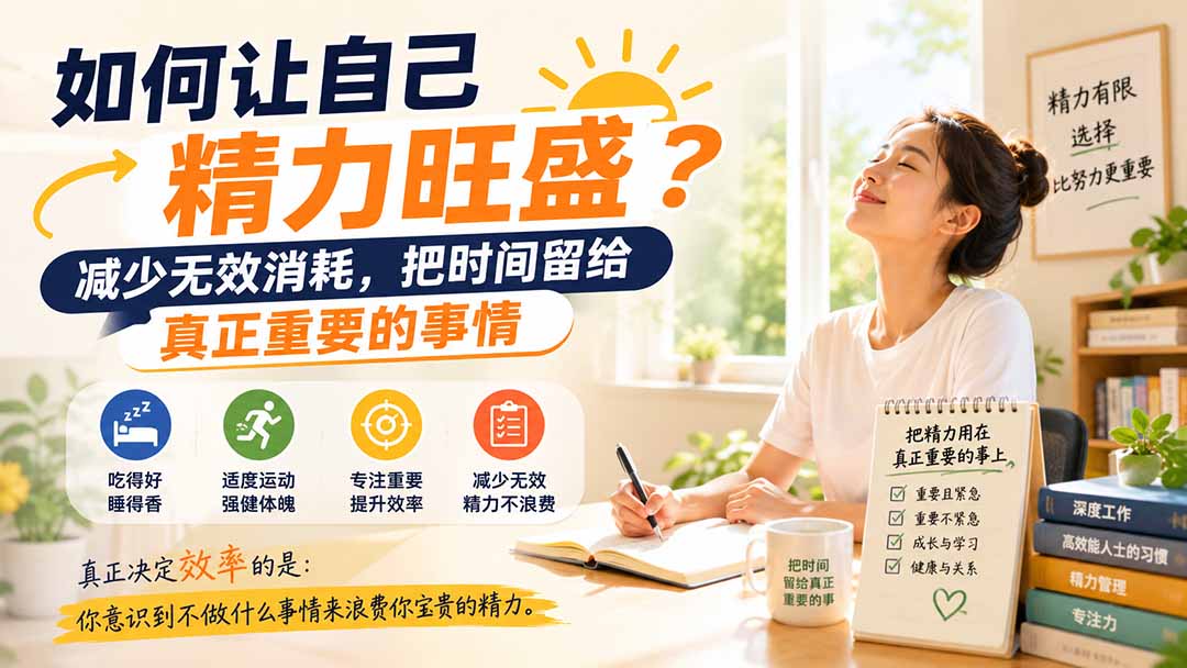 付费文章：如何让自己精力旺盛？减少无效消耗，把时间留给真正重要的事情-聊项目