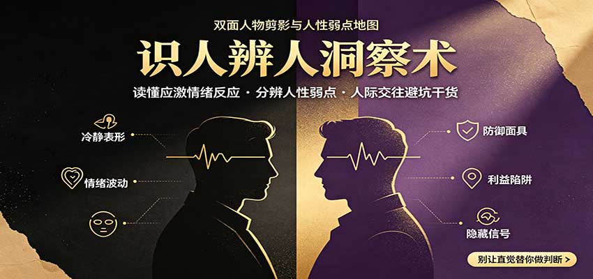 识人辨人终极心法：读懂应激情绪反应，分辨人性弱点，人际交往避坑干货-聊项目