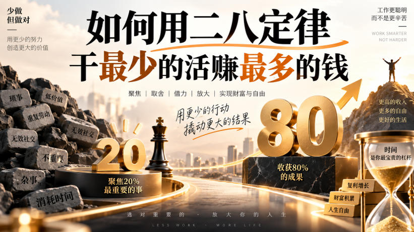 付费文章：如何用二八定律干最少的活賺最多的钱-聊项目