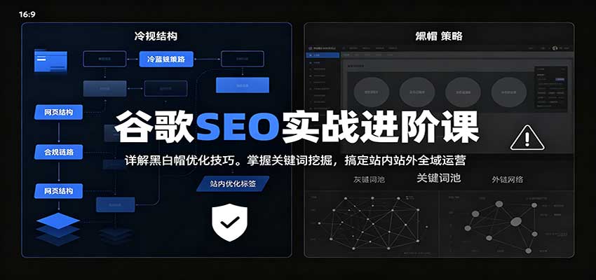 2026谷歌SEO实战进阶课：详解黑白帽优化技巧，掌握关键词挖掘，搞定站内站外全域运营-聊项目