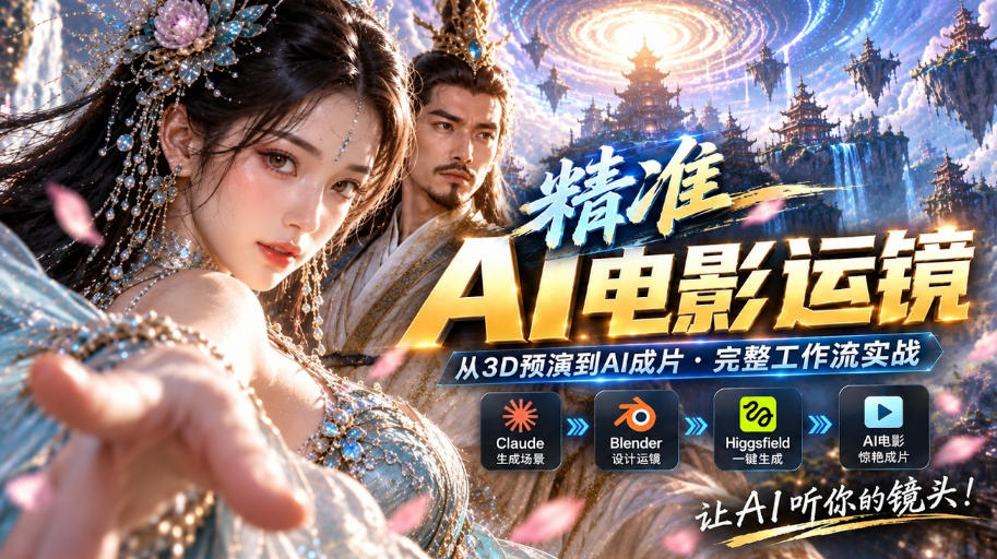 AI视频终于能精准运镜了！Claude+Blender+Higgsfield免费插件实测-聊项目