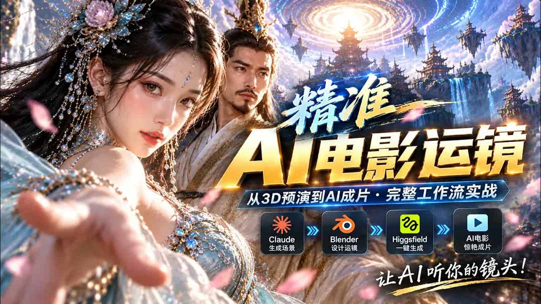 AI视频终于能精准运镜了！Claude + Blender + Higgsfield 免费插件实测-聊项目