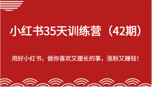 小红书35天训练营(42期)-用好小红书,做你喜欢又擅长的事,涨粉又赚钱!-聊项目