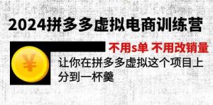 2024拼多多虚拟电商训练营 不用s单 不用改销量 在拼多多虚拟上分到一杯羹-聊项目