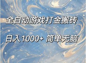(11785期)全自动游戏打金搬砖,日入1000+简单无脑-聊项目