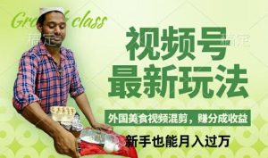 视频号新玩法,外国美食视频混剪,撸分成计划收益,视频制作简单,轻松月入过万【揭秘】-聊项目