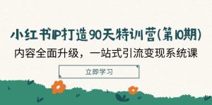 小红书IP打造90天特训营(第10期):内容全面升级,一站式引流变现系统课-聊项目