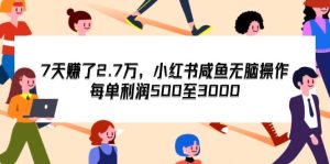 (12192期)7天收了2.7万,小红书咸鱼无脑操作,每单利润500至3000-聊项目