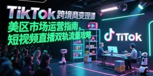 TikTok跨境电商变现课,美区市场运营指南,短视频直播双轨流量攻略-聊项目