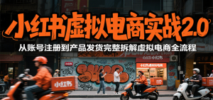 小红书虚拟电商实战2.0,从账号注册到产品发货完整拆解虚拟电商全流程-聊项目