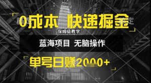 0成本快递掘金玩法，日入1k+，小白30分钟上手，收益嘎嘎猛【揭秘】-聊项目