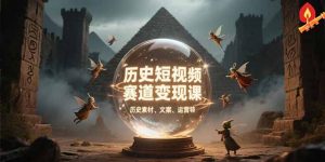 历史短视频赛道变现课，百集素材库应用，文案剪辑技巧，账号运营全案-聊项目