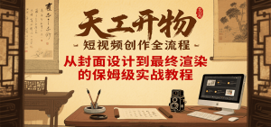 天工开物短视频创作全流程,从封面设计到最终渲染的保姆级实战教程-聊项目