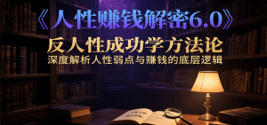 人性赚钱解密6.0,反人性成功学方法论,深度解析人性弱点与赚钱的底层逻辑-聊项目