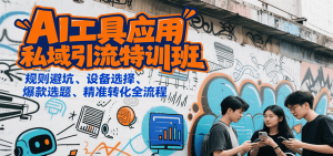 AI工具应用私域引流特训班,规则避坑、设备选择、爆款选题、精准转化全流程-聊项目