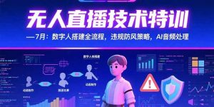 无人直播技术特训-7月:数字人搭建全流程,违规防风策略,AI音频处理-聊项目